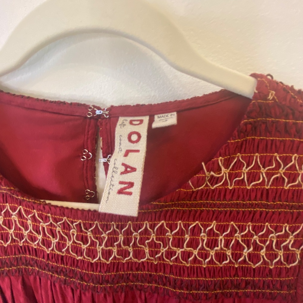 Dolan Boho smocked Dress with ruffle cap sleeves - Picture 2 of 4